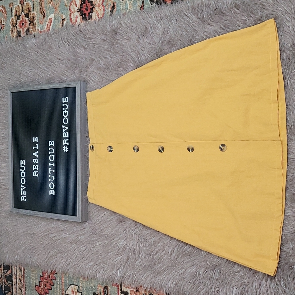 Mustard Yellow Button front Skirt
